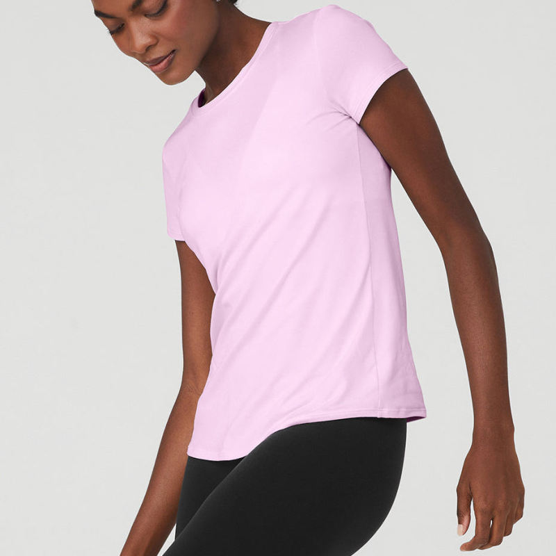 Running Gym Workout Gym Shirts Manufacturer | Workout Solid Tops Women Short Sleeve Shirts Supplier - 图片 2