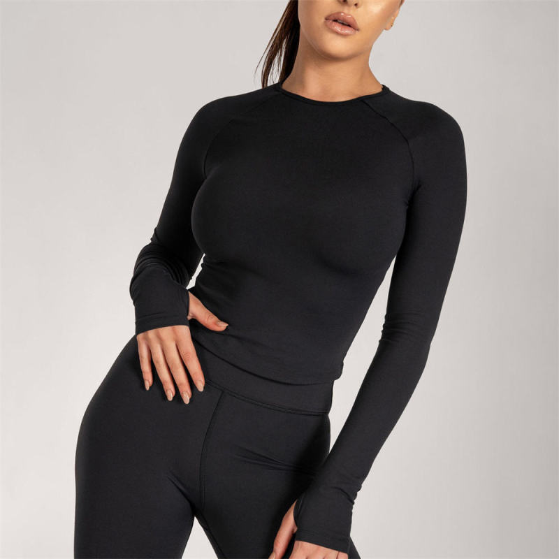 Long Sleeve Yoga Tops Sports Shirts Manufacturer | Breathable Athletic Top Slim Fit Workout Shirts for Women Supplier - 图片 5
