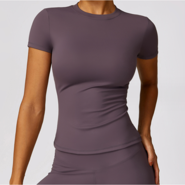 Workout Shirts Short Sleeve Tops Manufacturer | Quick Dry Women Gym Woman Shirts for Women Supplier - 图片 4