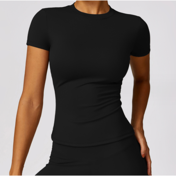 Workout Shirts Short Sleeve Tops Manufacturer | Quick Dry Women Gym Woman Shirts for Women Supplier - 图片 3