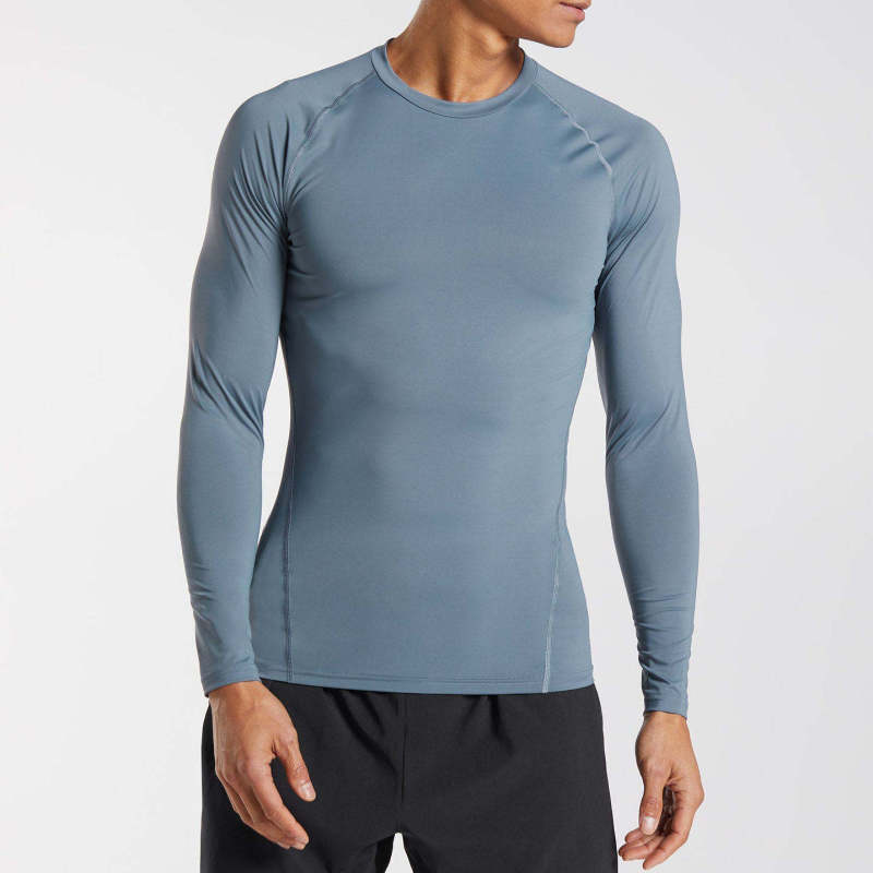 Custom Logo Quick Dry Athletic Baselayer Shirt Manufacturers 丨 Men Long Sleeve Sports Workout Compression T-Shirt factory - 图片 3