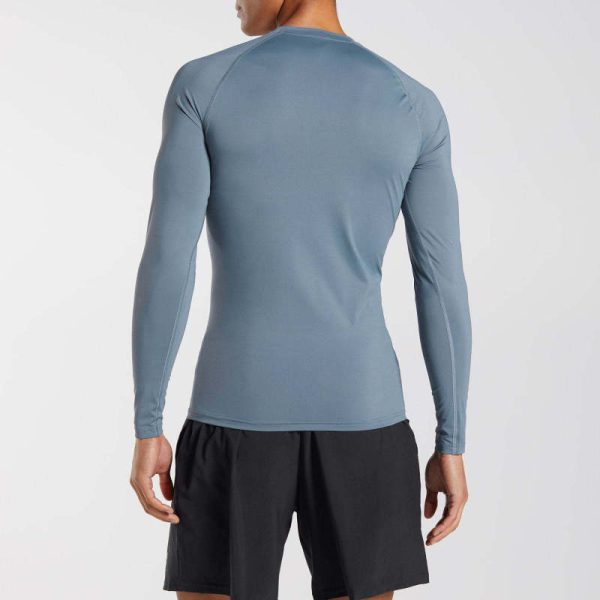 Custom Logo Quick Dry Athletic Baselayer Shirt Manufacturers 丨 Men Long Sleeve Sports Workout Compression T-Shirt factory - 图片 4