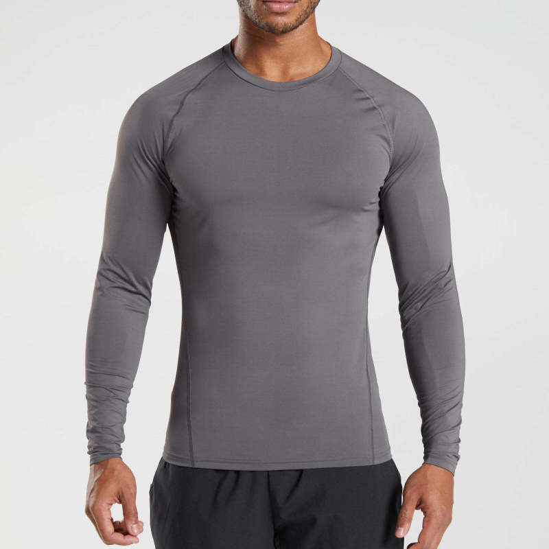 Custom Logo Quick Dry Athletic Baselayer Shirt Manufacturers 丨 Men Long Sleeve Sports Workout Compression T-Shirt factory - 图片 5