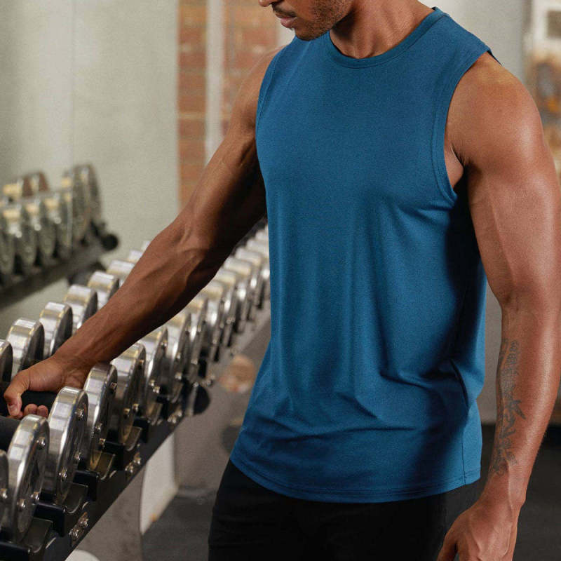 Bodybuilding Fitness Men Gym Tank Tops Manufacturers 丨 Men's Workout Muscle Tee Training factory - 图片 3
