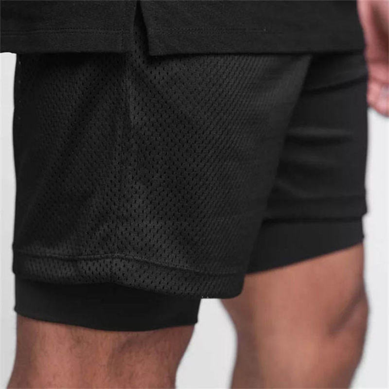 Men's Workout Gym Athletic Manufacturers 丨 2 In 1 Running Mesh Shorts With Pockets factory - 图片 5