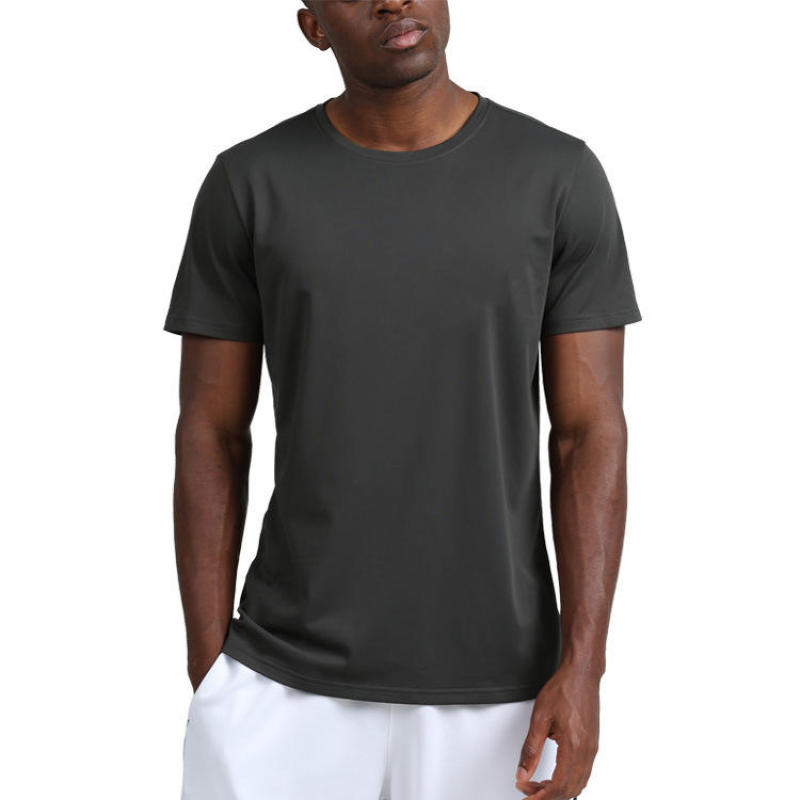 Bodybuilding Muscle Fitness men T-Shirt Manufacturers 丨 Men Short Sleeve Basic Solid Gym Training T-Shirt factory - 图片 3