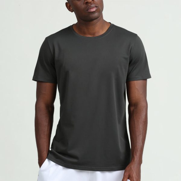 Bodybuilding Muscle Fitness men T-Shirt Manufacturers 丨 Men Short Sleeve Basic Solid Gym Training T-Shirt factory - 图片 4