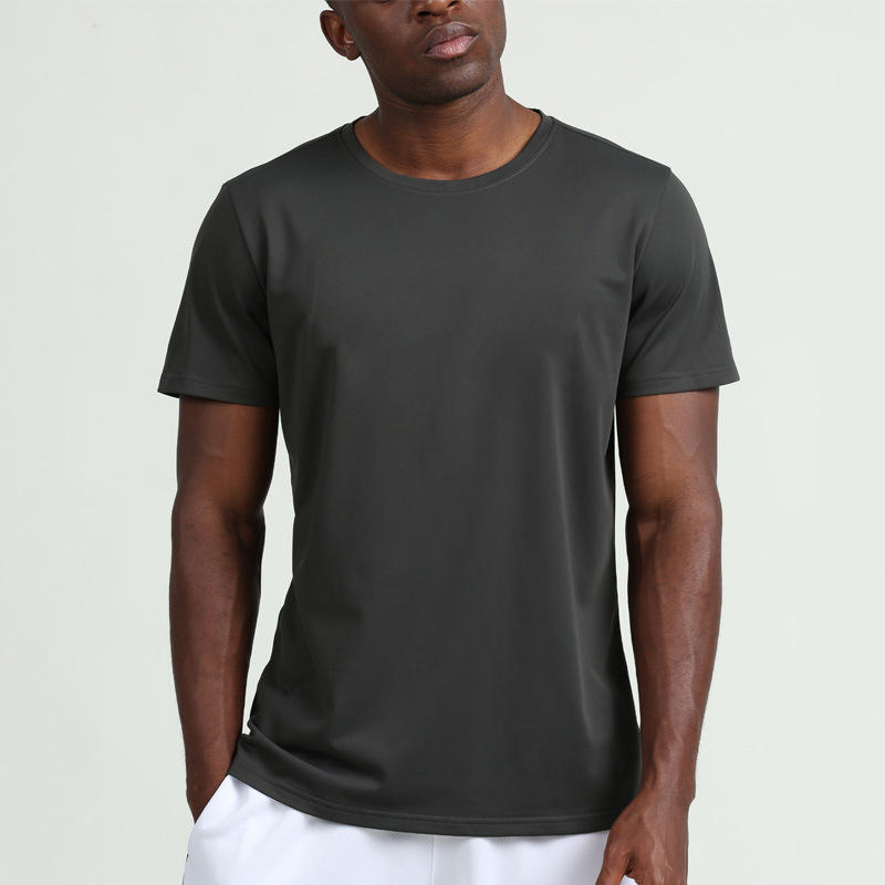 Bodybuilding Muscle Fitness men T-Shirt Manufacturers 丨 Men Short Sleeve Basic Solid Gym Training T-Shirt factory - 图片 4