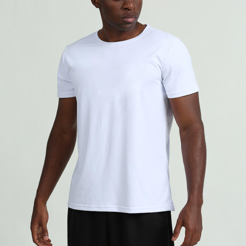 Bodybuilding Muscle Fitness men T-Shirt Manufacturers 丨 Men Short Sleeve Basic Solid Gym Training T-Shirt factory - 图片 5