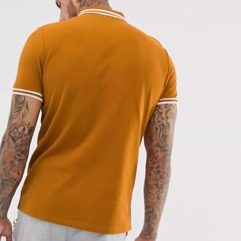 Slim Fit custom fitness Polo shirt T-Shirt Manufacturers 丨short sleeve 100% cotton Casual Solid Color T-Shirt factory - 图片 3