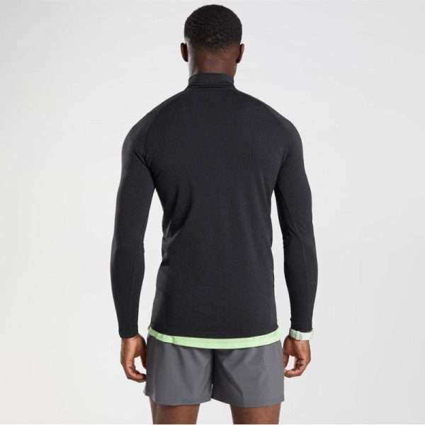 Custom Long Sleeve Men Compression Shirts Manufacturers 丨 Half Zip Turtle Neck Athletic T-Shirt factory - 图片 5