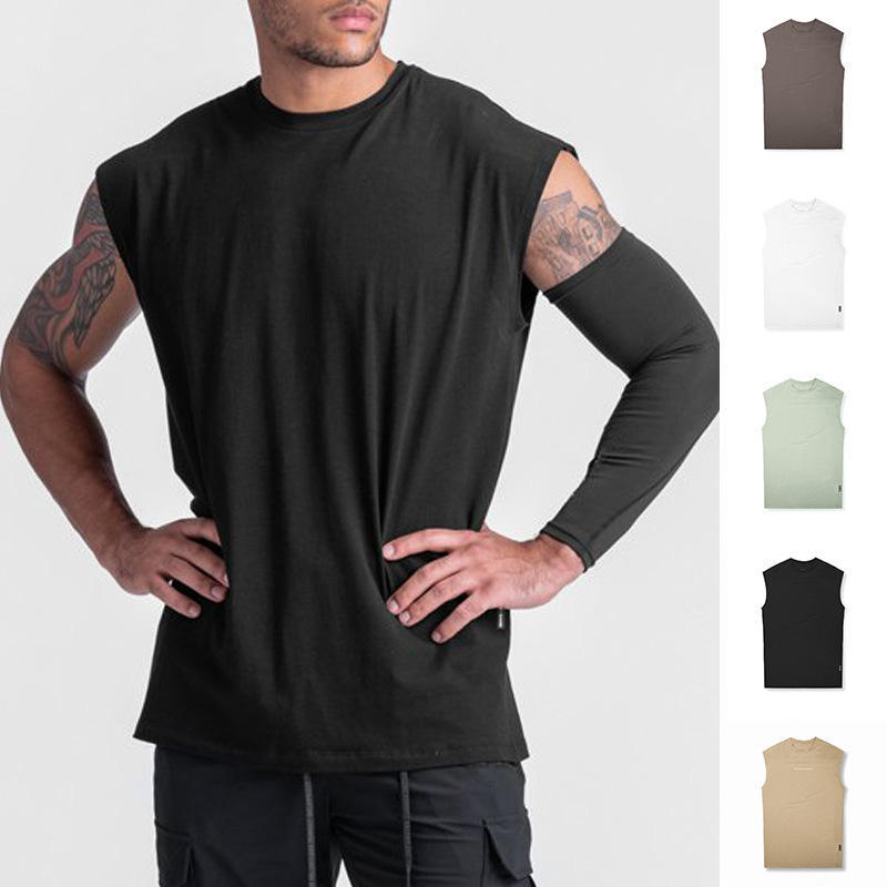 Men's Muscle Round Neck Tank Top Manufacturers 丨 Custom Quick Dry Breathable Gym Workout Tank Top factory - 图片 4