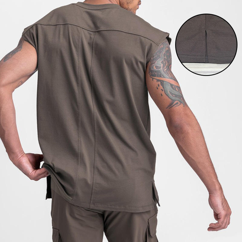 Men's Muscle Round Neck Tank Top Manufacturers 丨 Custom Quick Dry Breathable Gym Workout Tank Top factory - 图片 3
