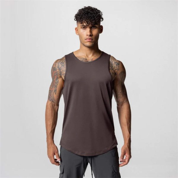Men's Men's Basketball Tank Top Manufacturers 丨 Custom Quick Dry Quick Dry Fitness Training Breathable Muscle Sports Tank Top factory - 图片 4