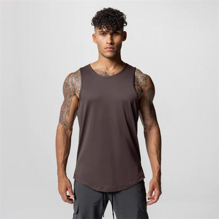 Men's Men's Basketball Tank Top Manufacturers 丨 Custom Quick Dry Quick Dry Fitness Training Breathable Muscle Sports Tank Top factory - 图片 4