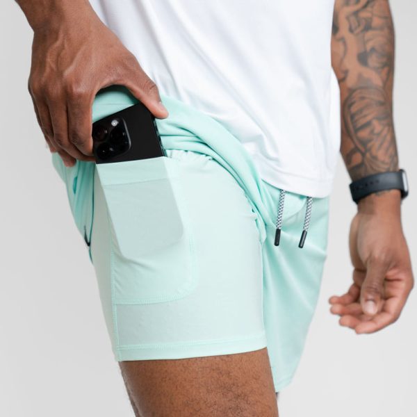 Custom Logo Men Sport Shorts With Pocket Manufacturers 丨 2 In 1 Quick Dry Lightweight Shorts With Pockets factory - 图片 2