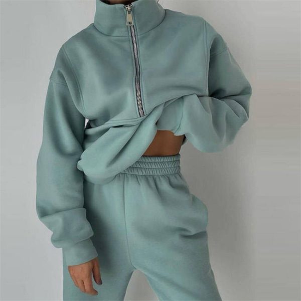 Oversize Half Zip Up Hoodie Manufacturer | Custom Women Fleece Pullover Sweatshirt factory - 图片 4