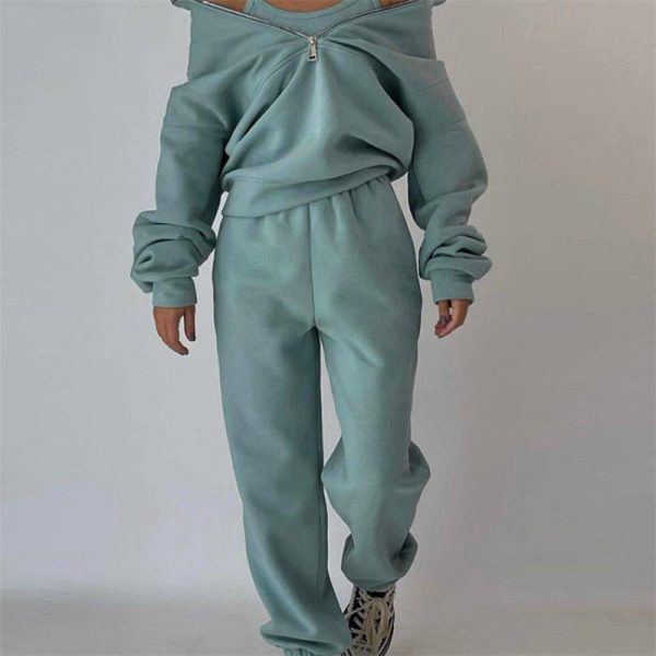 Oversize Half Zip Up Hoodie Manufacturer | Custom Women Fleece Pullover Sweatshirt factory - 图片 3