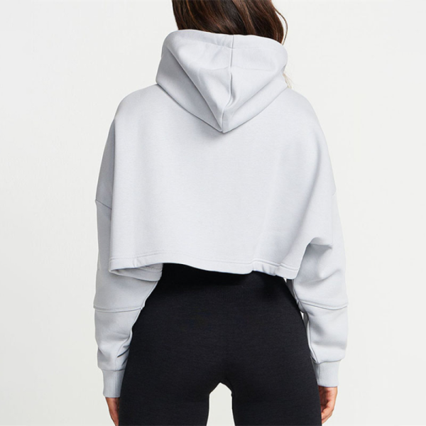 Long Sleeve Oversize Zip Hoodie Manufacturer | CustomCustom Cropper Hoodies Silk-Screen Hoodies factory - 图片 2