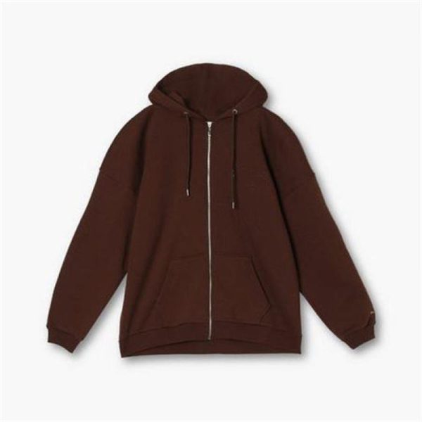 Full zip up blank jacket hoodies Manufacturer | Custom print logo terry oversize loose hoodies factory - 图片 4