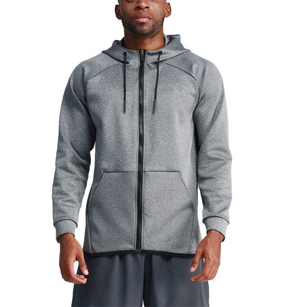 custom fitness blank zip up Jacket Manufacturer | sports training wear jacket for men Supplier - 图片 2