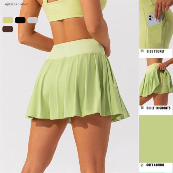 High Waisted Athletic Golf Skorts Skirts Manufacturer | Running Casual Pleated Tennis Skirt Factory - 图片 4