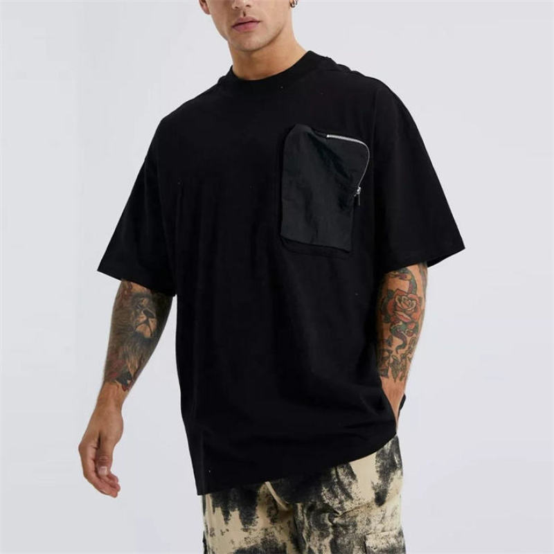 Custom Logo Clothes Men Utility Pocket T-shirt Manufacturers | High Street Heavy Weight Cotton T-Shirts factory - 图片 4