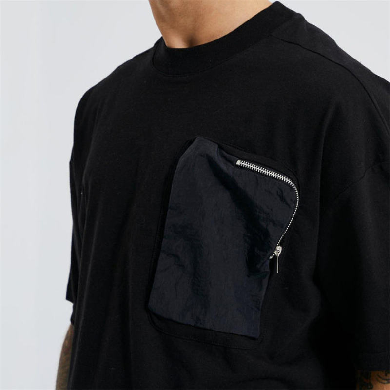 Custom Logo Clothes Men Utility Pocket T-shirt Manufacturers | High Street Heavy Weight Cotton T-Shirts factory - 图片 5