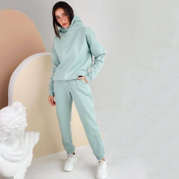 plus size women hoodies and jogger set women tracksuit Manufacturer | Custom women two piece tracksuit sweatsuit set Supplier - 图片 4
