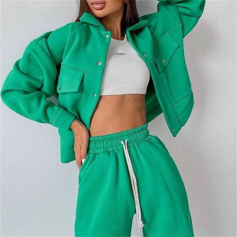 2 piece oversize tracksuit Supplier | Custom custom logo comfy blank sweatsuit set women Supplier - 图片 6