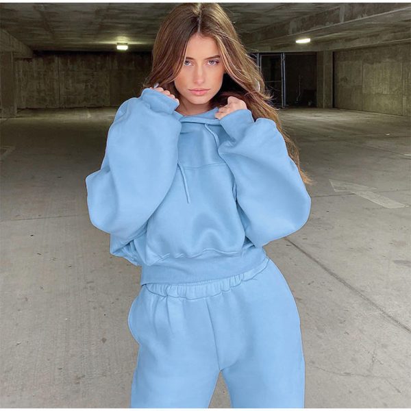 Oversize pullover hoodies set Manufacturer | Customplus size women sweatsuit set women tracksuit Manufacturer - 图片 4