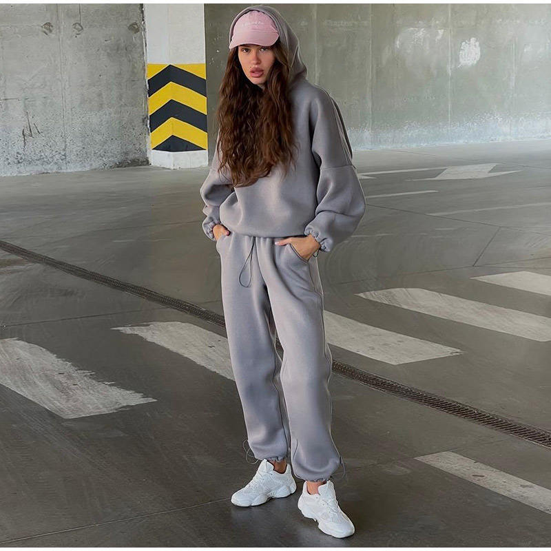 custom fleece two pieces tracksuit Supplier | Custom Wholesale oversize hoodies set tracksuit Supplier - 图片 2