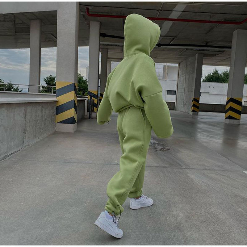 custom fleece two pieces tracksuit Supplier | Custom Wholesale oversize hoodies set tracksuit Supplier - 图片 5