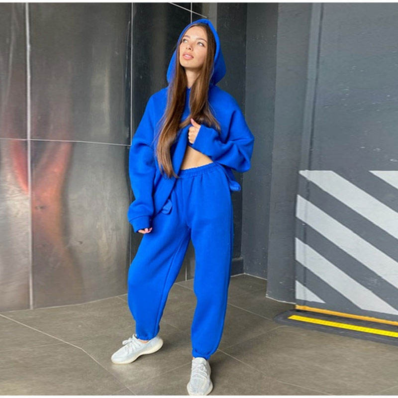 women two piece tracksuits set Manufacturer | Custom oversize fleece sweatpants and hoodie set Supplier - 图片 5
