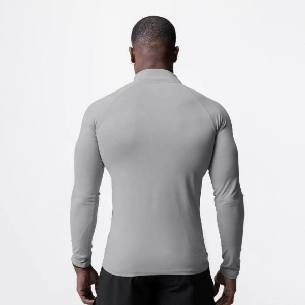 Fitness Long Sleeve Zip Up Men Sports T-Shirt Manufacturers | Custom Plain Quick Dry gym Running T-Shirts Manufacturer - 图片 3