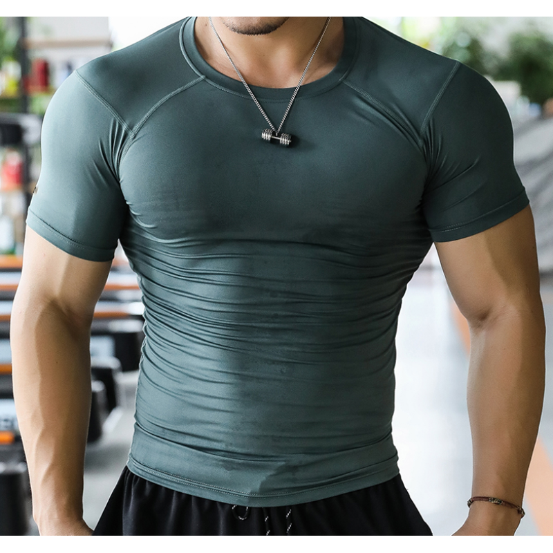 Mens Muscle Slim Fit Blank Gym T Shirts Manufacturers | QUICK DRY Custom Sports Fitness T-Shirts Manufacturer - 图片 2
