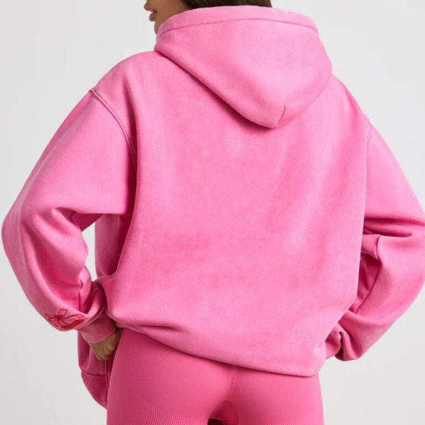 Cotton Women Acid Washing Hoodies Manufacturer | Custom Plus Size Plain Winter Clothes Hoodies Factory - 图片 2