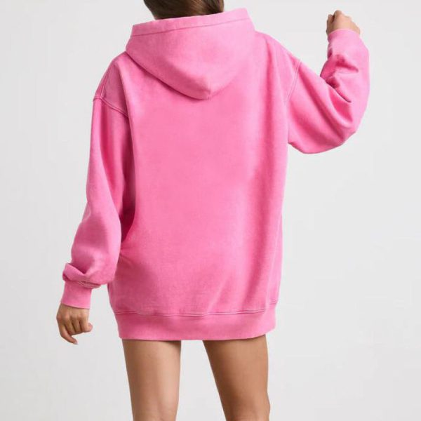 Cotton Women Acid Washing Hoodies Manufacturer | Custom Plus Size Plain Winter Clothes Hoodies Factory - 图片 3