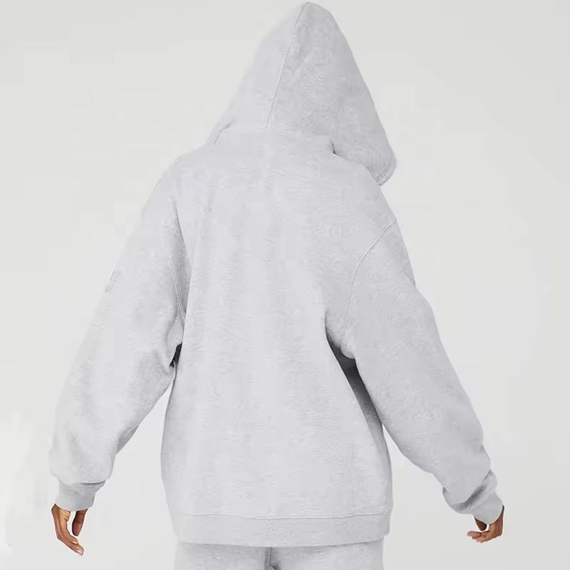 Loose Fit Blank Zip Up Hoodies Manufacturer | Custom Plus Size Loose Fit Blank Hoodies Factory - 图片 5