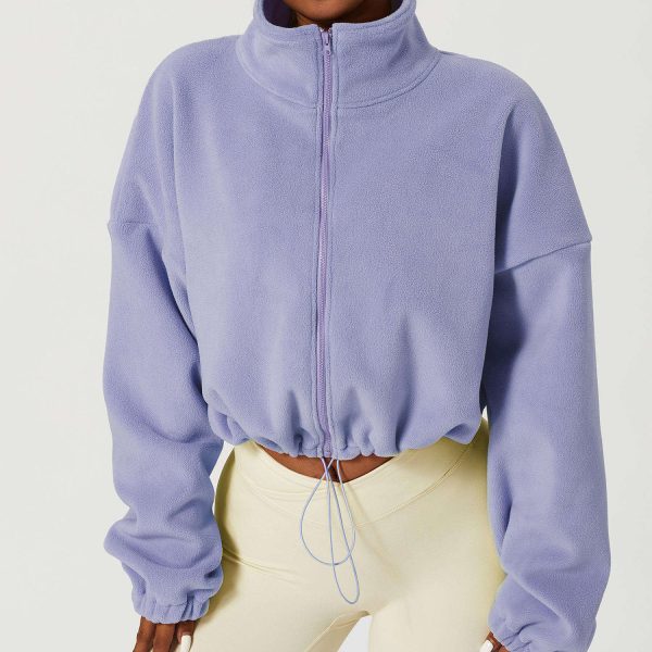 Cropped Full Zip Up Hoodies Manufacturer | Cotton Polar Fleece Sweatshirt Factory - 图片 6