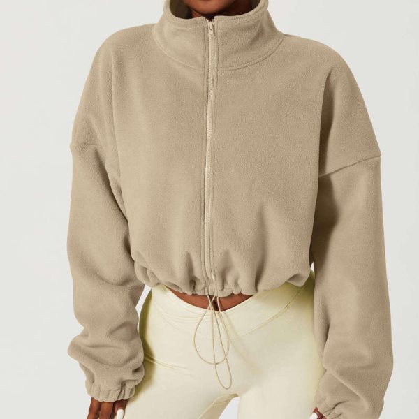 Cropped Full Zip Up Hoodies Manufacturer | Cotton Polar Fleece Sweatshirt Factory - 图片 5