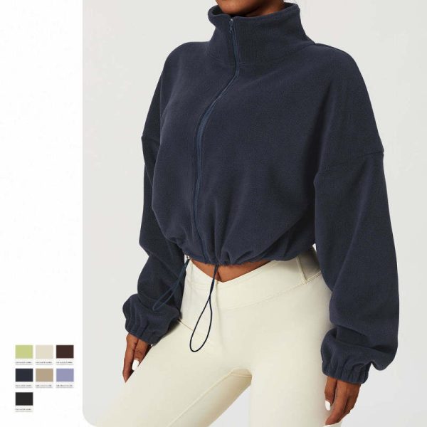 Cropped Full Zip Up Hoodies Manufacturer | Cotton Polar Fleece Sweatshirt Factory - 图片 2