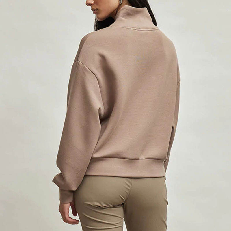 Oversize High Neck Sweatshirts Manufacturer | jumper cropped women sweatshirts Factory - 图片 5