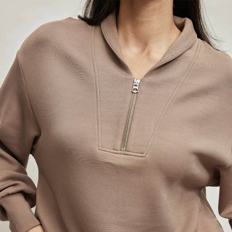 Oversize High Neck Sweatshirts Manufacturer | jumper cropped women sweatshirts Factory - 图片 4