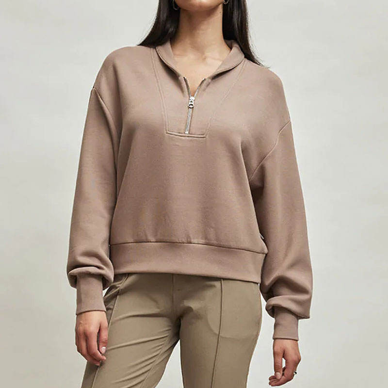 Oversize High Neck Sweatshirts Manufacturer | jumper cropped women sweatshirts Factory - 图片 3