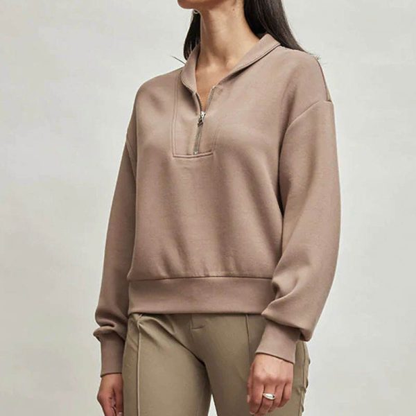 Oversize High Neck Sweatshirts Manufacturer | jumper cropped women sweatshirts Factory - 图片 2