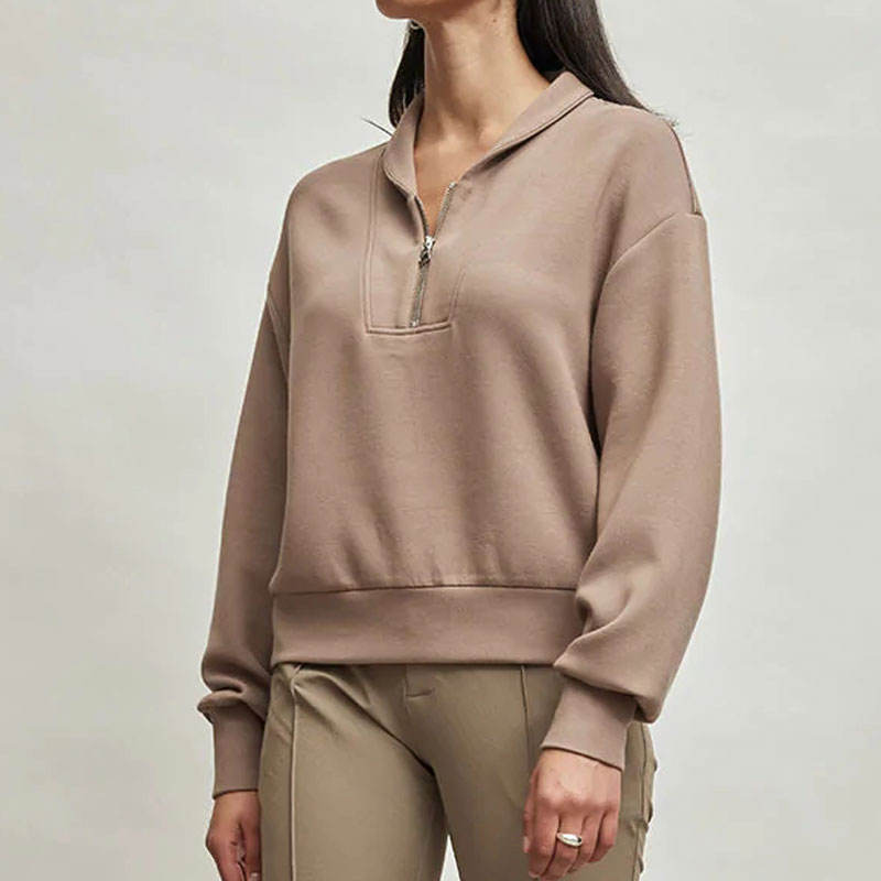 Oversize High Neck Sweatshirts Manufacturer | jumper cropped women sweatshirts Factory - 图片 2