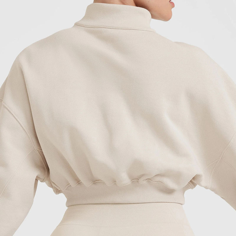 1/4 Half Zip Sweatshirts Manufacturer | Drop Shoulder Pullover Turtleneck sweatshirts Factory - 图片 2