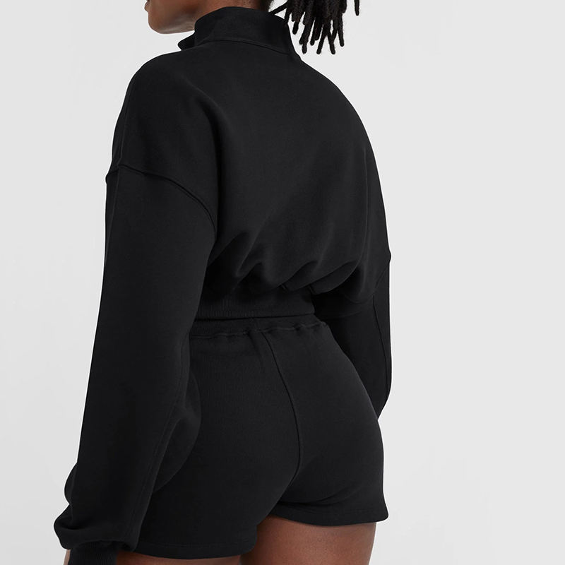 1/4 Half Zip Sweatshirts Manufacturer | Drop Shoulder Pullover Turtleneck sweatshirts Factory - 图片 4