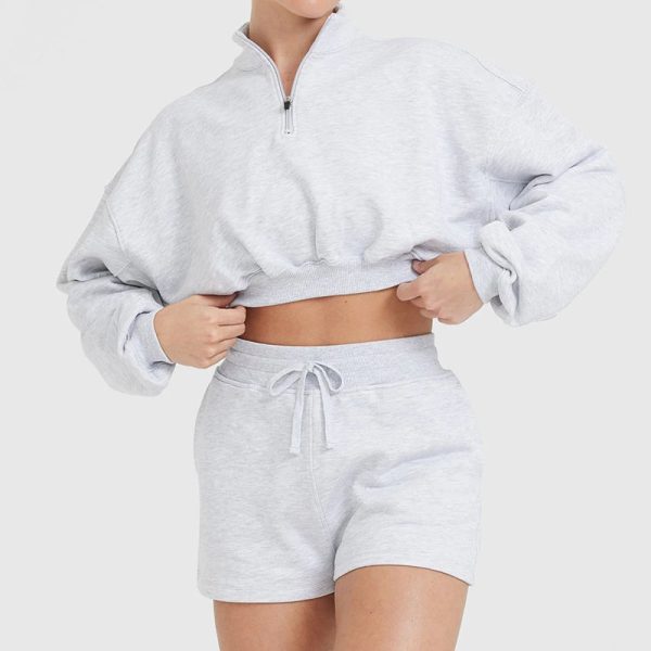 1/4 Half Zip Sweatshirts Manufacturer | Drop Shoulder Pullover Turtleneck sweatshirts Factory - 图片 5